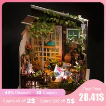 Robud DIY миниатюрный дом Миллер сад Деревянный Кукольный дом с мебели poppenhuis игрушки для детей, лучшие подарки для девочек