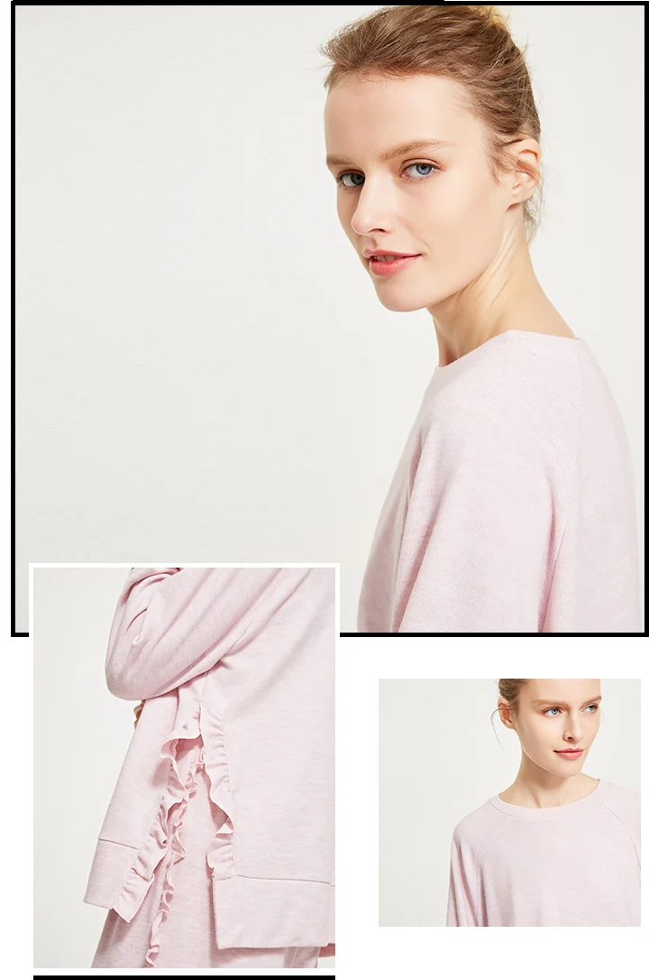 Vero Moda Женская трикотажная одежда для отдыха с круглым вырезом и оборками с заниженным плечом | 3181R3504