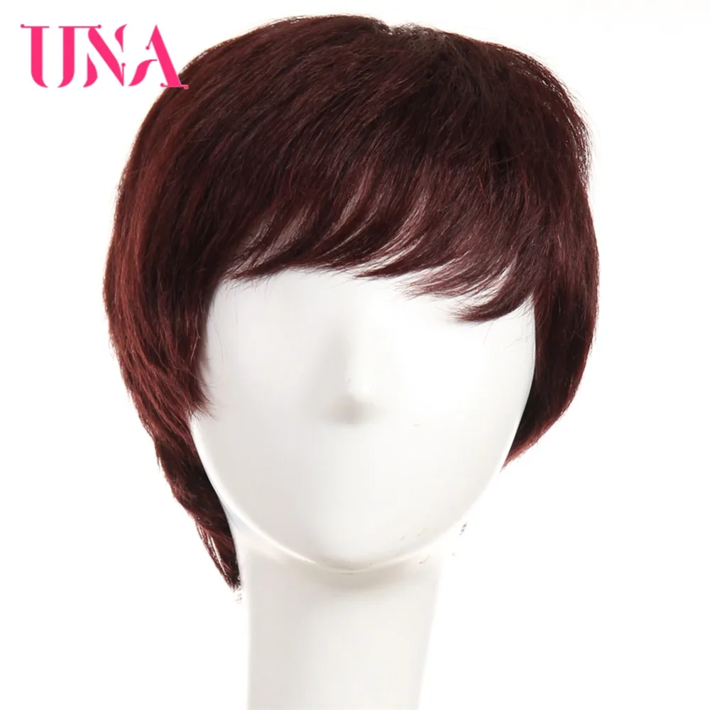 

UNA Remy Brazilian Straight Human Hair Wigs #6411 120% Density Color #1 #1B #2 #4 #27 #30 #33 #99J #BUG #350 #2/33 Available