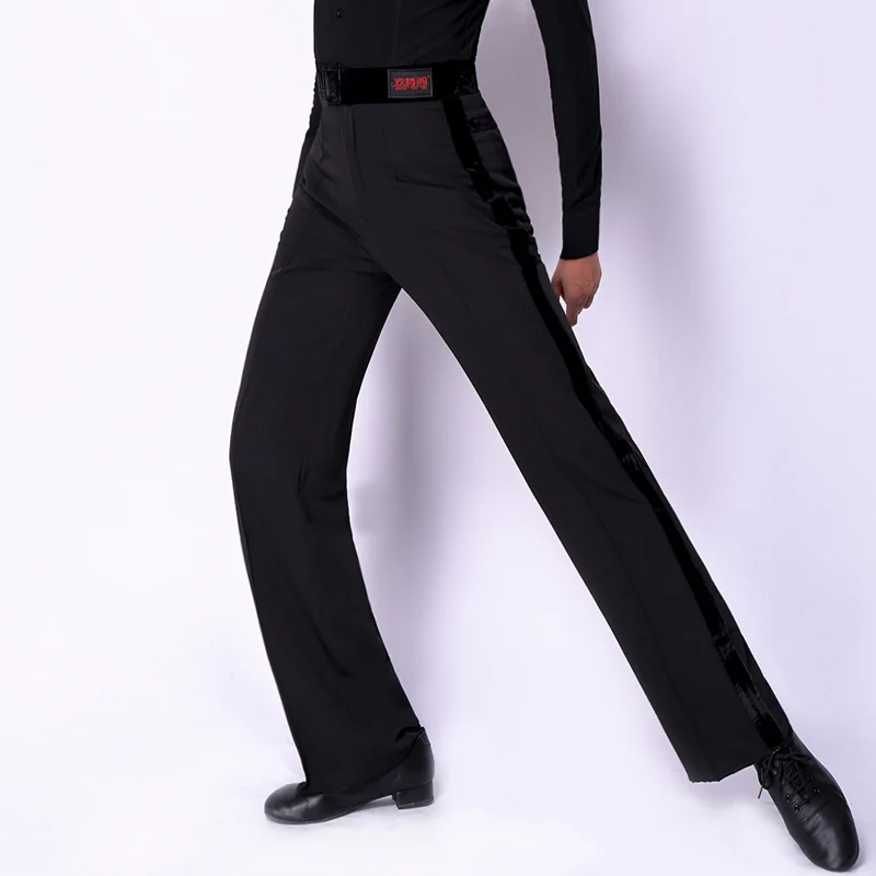 Мужские штаны для латинских танцев черные для мужчин Танго Чача Румба профессиональные мужские костюмы для латинских танцев Бальные Танцевальные Брюки BL1315 - Цвет: Pant 2