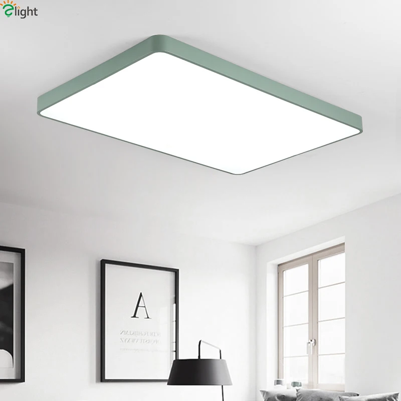 Billige Nordic Mehrfarbige Quadratische Legierung Led Decke Lichter Wohnzimmer APP Dimmbare Led Decke Lampe Schlafzimmer Führte Decken Leuchten
