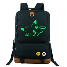 Pokemon Идти Спать Пикачу Печатных Рюкзак Школьный Мешок Большой Размер 16 дюймов Сумка Для Ноутбука Рождественский Подарок Может Светиться в темно- Модный Путешествовать Спорт Уличный Кемпинг