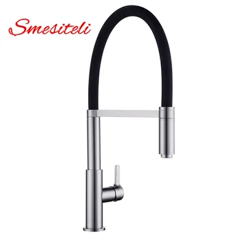 

Kitchen Faucets Patent Design 360 Swivel Solid Brass Single Handle Mixer Sink Tap Pull Out Down Kitchen Faucet In Brushed Nickel