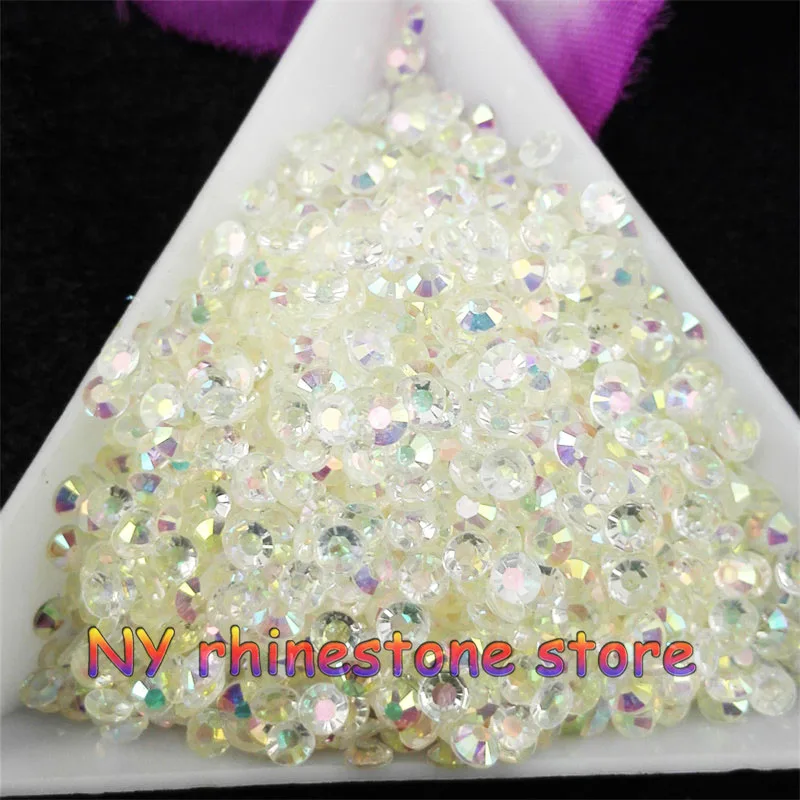 

10000pcs/bag,SS12 3mm Crystal white AB Color Jelly Resin Crystal Rhinestones Nail Art Applique painting rhinestone for nails DIY