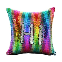 DIY Mermaid Sequins Cushion Cover Magical Throw Pillowcase Car Home Sofa Decoration Two Color Changing Reversible