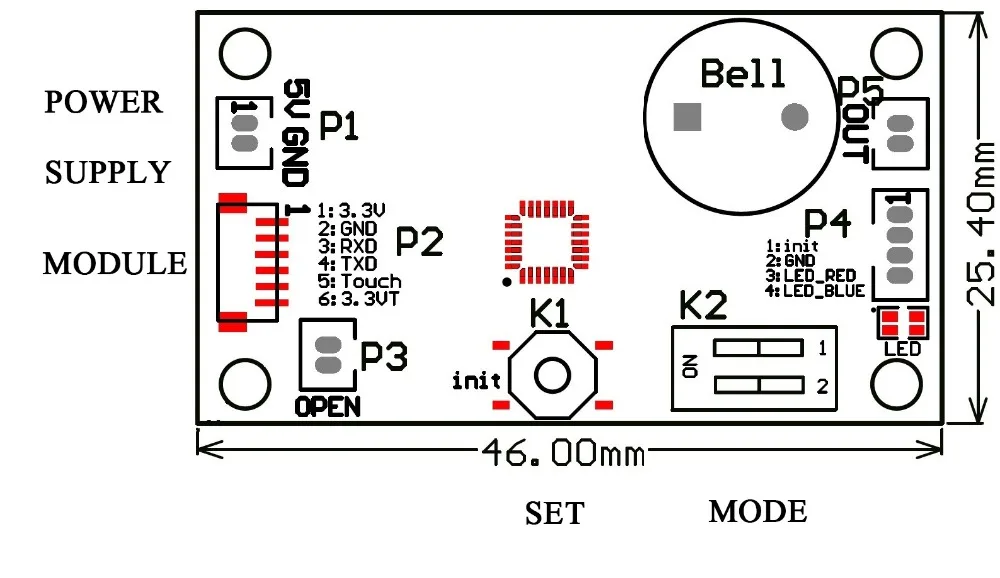 K200-3.3 контроль Отпечатков пальцев доска + R502 модуль распознавания отпечатков пальцев