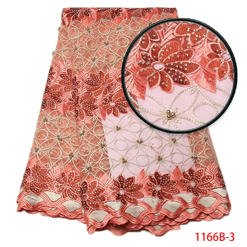 

African Bridal Lace Fabric High Qulaity African French Lace Fabric With Stones Beaded Nigerian Lace Fabric For Wedding XZ1166B-1