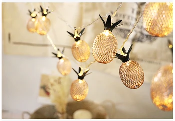 

Metal Pineapple LED String Light Battery Operated Holiday Lighting For Party Christmas Decoration Kid Gifts