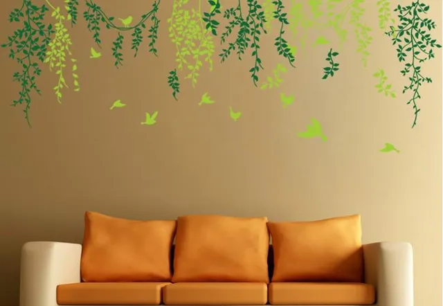 Free Shipping Home Decor Mural Vinyl Wall Sticker Spring Birds Among Green Leaves Branch Kids Nursery Free Shipping Home Decor Mural Vinyl Wall Sticker Spring Birds Among Green Leaves Branch Kids Nursery
