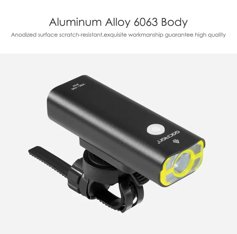 Flash Deal Gaciron 400Lm USB Rechargeable Bicycle Front Light 18650 Battery LED MTB Handlebar Flashlight Cycling Road Bike Headlight Torch 5