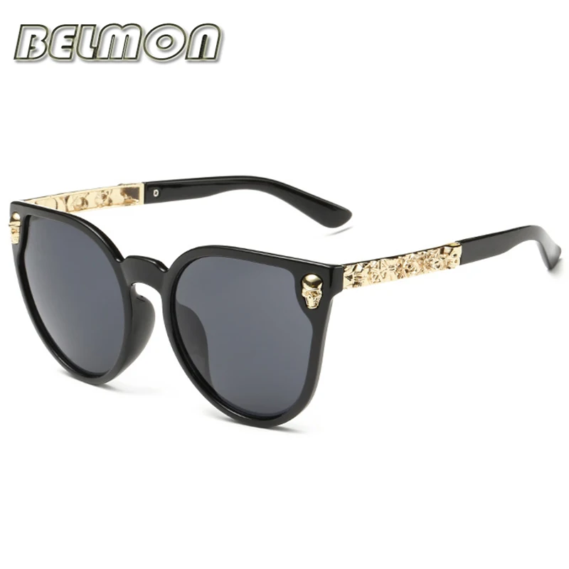 Модные солнцезащитные очки для женщин Роскошные брендовые дизайнерские классические солнцезащитные очки с черепом для дам UV400 антибликовые женские de RS102