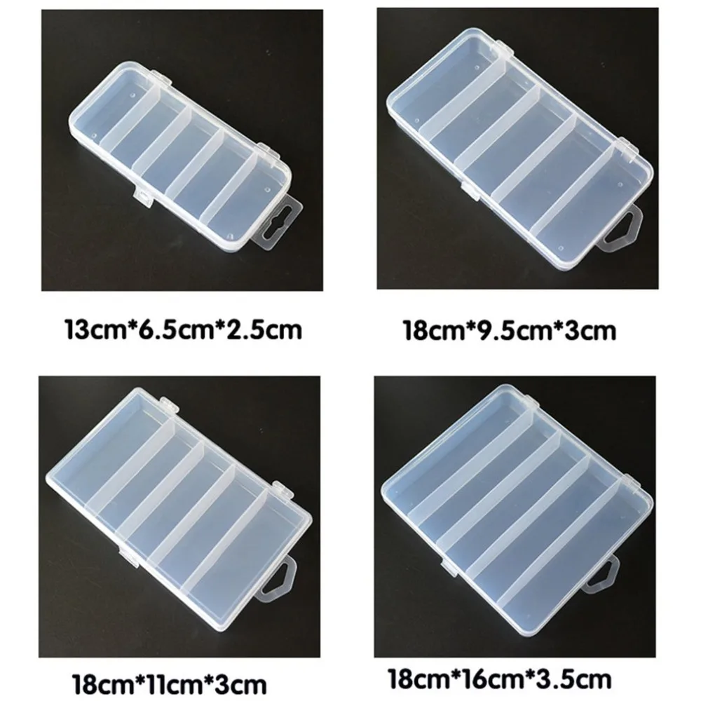 

Portable Fishing Box Universal Lures Bait Case 5 Grids Storage Case Transparent Lure Box Fishing Tackle Holder