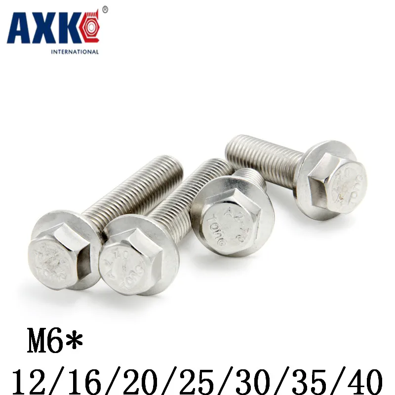 Axk 15 шт. болты с шестигранным фланцем рамкой M6 * 12/16/20/25/30/35/40 мм Gb5787|flange screw|hex flange