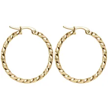 Круглые серьги из нержавеющей стали 316L для женщин, серебряный/золотой цвет, очаровательные обручи, серьги, модные украшения, ручной работы, свадебный подарок