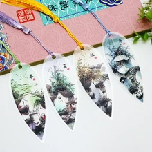 Закладка с реальными листьями, листья гинкго билоба, китайский стиль, Классическая кисточка, древний подарок для учителя, закладки для книг