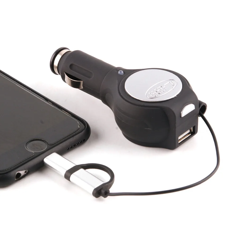 

Fast Car Charger Telescopic Charging Line Quick 2 in 1 USB Cable Mobile Phone Charge For iPhone Android Samsung Honor Xiaomi