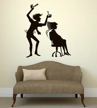 

Wall Decal Hairdresser Hair Beauty Barber Stylist Vinyl Stickers Pattern Single-piece Package Modern Mirage Plastic LIPC