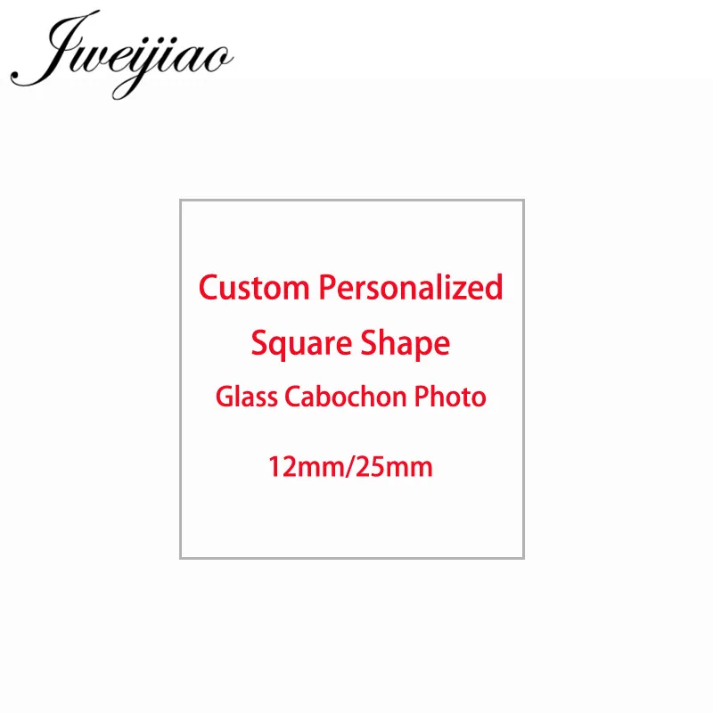 

JWEIJIAO DIY Custom Square Glass Cabochon Photo Charms For Keychain Earrings Demo Flat Back Making Findings Na01