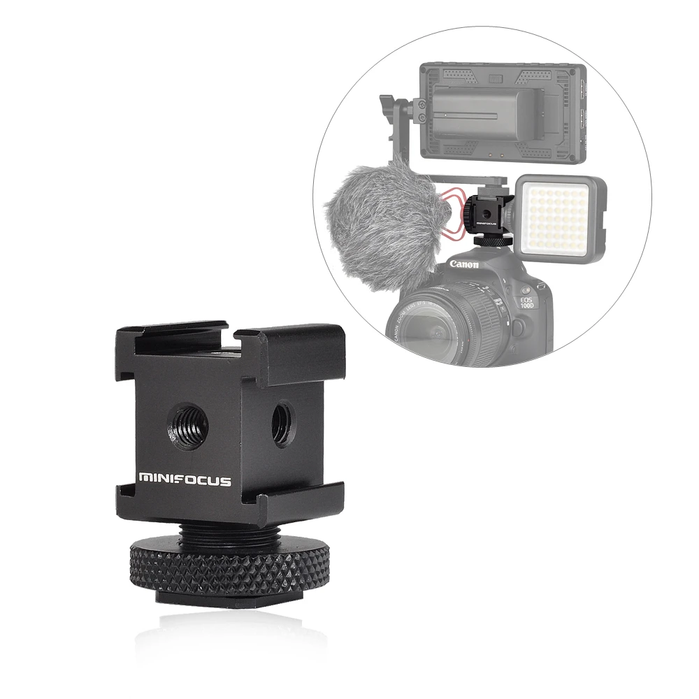 

Triple Cold Shoe Mount Gimbal Adapter for Lights, LED Monitors, Microphones, Audio Recorder & Studio Flash Bracket Video Camera