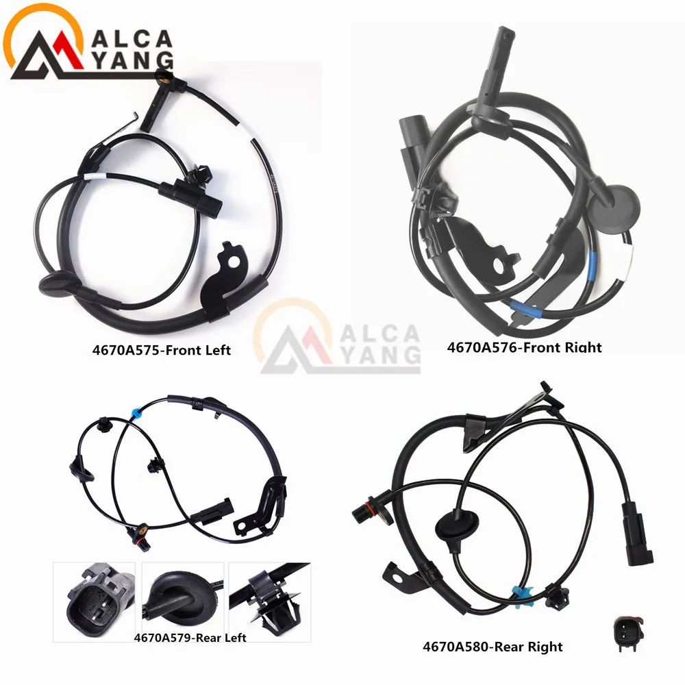 

New 4pcs Front Rear ABS Wheel Speed Sensors Set Fits Mitsubishi Lancer Outlander 4670A576 4670A575 4670A580 4670A579