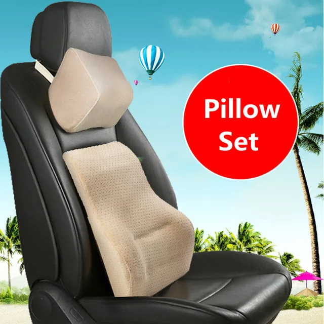 Memory Foam Cushion Driver Back Support Head Protector Pillows Lumbar