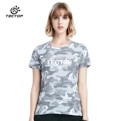 Tectop быстросохнущая футболка женская летняя УФ устойчивая Спортивная Одежда Футболка Slim Fit топы Популярные бег камуфляж футболки