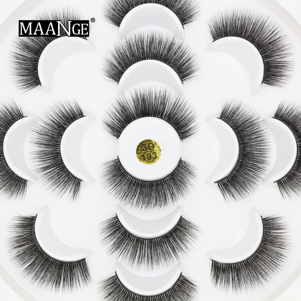 

NEW 7 Pairs 3D Mink Lashes Natural Long False Eyelashes Dramatic Volume Fake Lashes Makeup Eyelash Extension Silk For Beauty