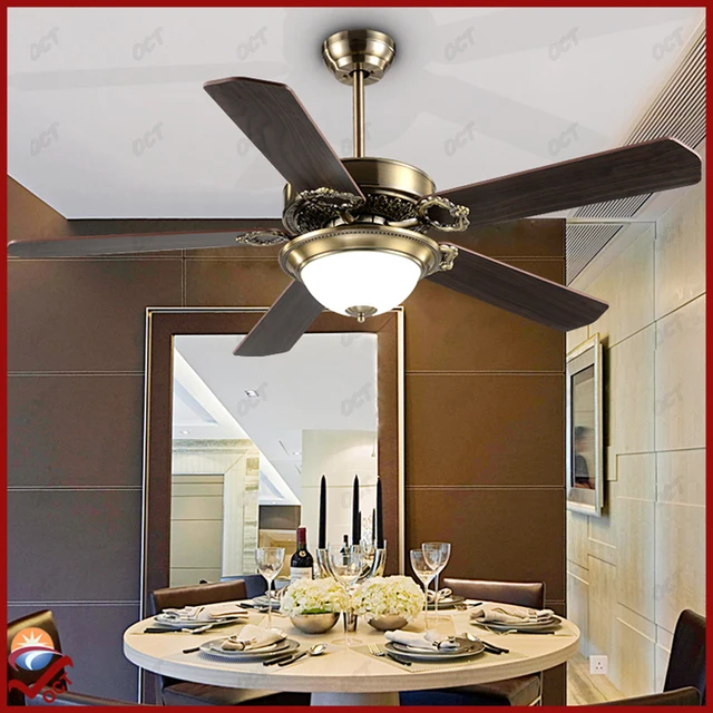 Luxury 85 265V Retro Ceiling Fan ikea Decorative Quiet Pendant Lights