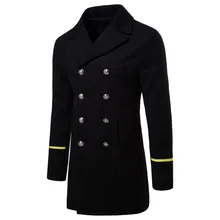 Осень-зима, мужское длинное пальто с длинным рукавом, повседневное шерстяное пальто на пуговицах с отворотом, Мужская шерстяная блуза, длинное пальто, верхняя одежда