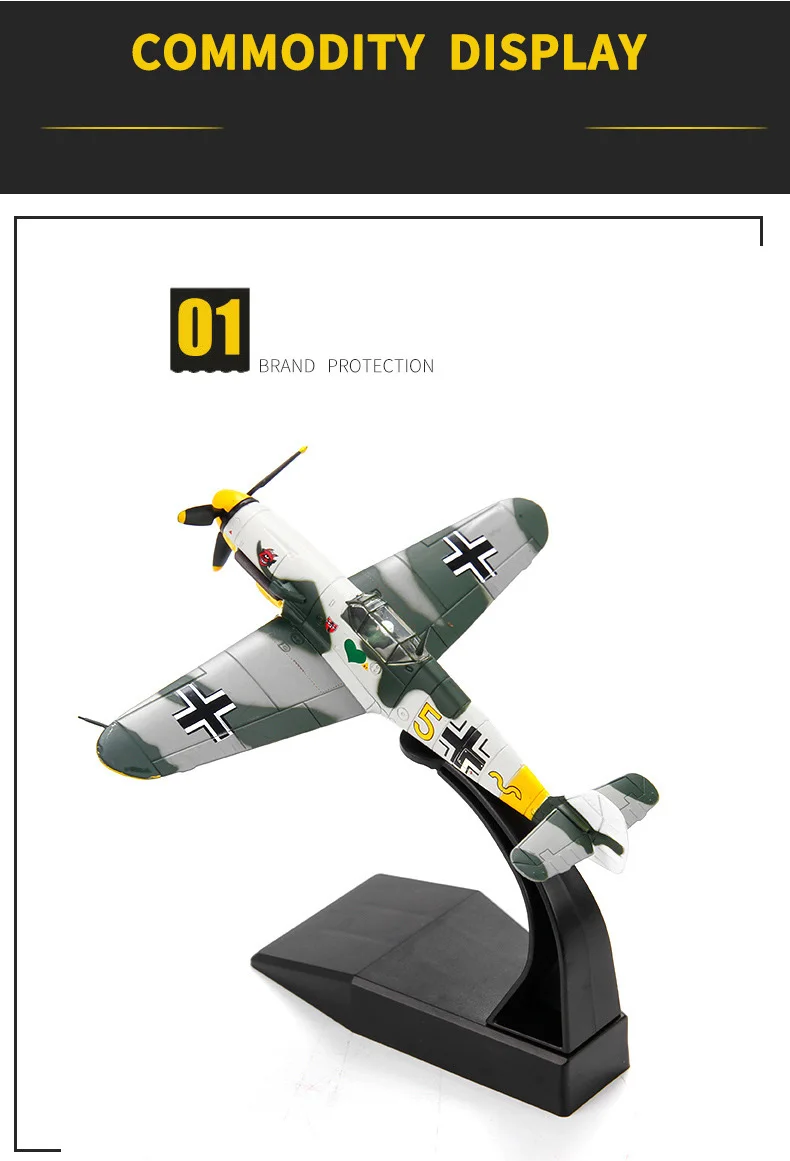 12,5*13,5*12 см для Mercedes Schmidt модель самолета BF109 истребитель второй мировой войны модель самолета военные орнаменты Me-109 1: 72