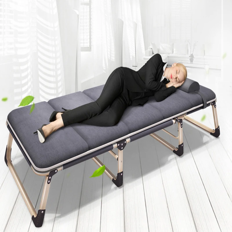 

Extra Large Metal Chaise Folding Bed with Adjustable Back Rest Portable Outdoor Patio Furniture Breathable Surface Beach Chair