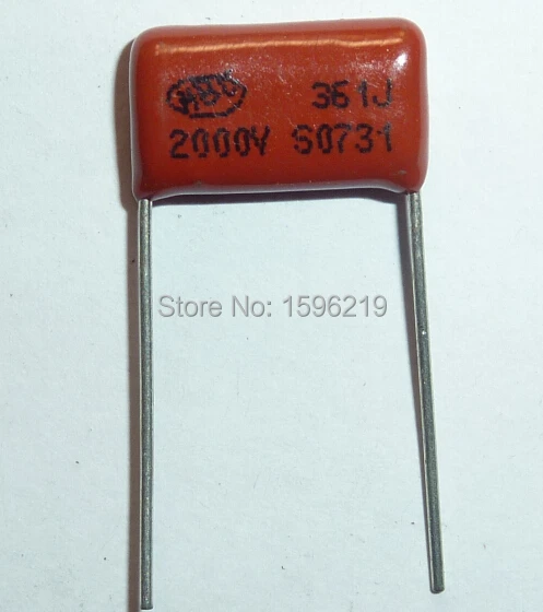 50 шт. Конденсатор CBB 361 2000V 361J 2KV 360pF 0.36nF P15 CBB81 Металлизированный Полипропиленовый