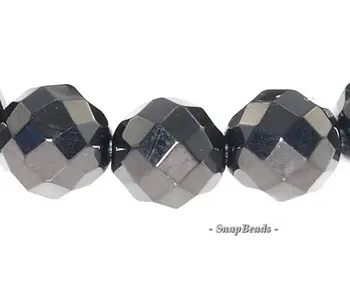 

8MM Organic Black Jet Gemstones, Black, Faceted Round 8MM Loose Beads 16 inch Full Strand (90113031-127)