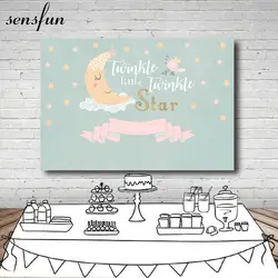 Sensfun Sage Цвет Baby Shower фон Twinkle Little звезды День рождения Фоны для фотостудии Индивидуальные