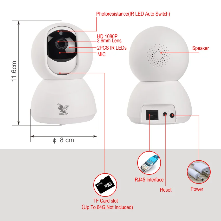 1080P 720P Full HD Indoor Wireless Home Security WiFi Cloud Storage IP Camera Surveillance Camera Home CCTV Alarm Camera 1080P 720P Full HD Indoor Wireless Home Security WiFi Cloud Storage IP Camera Surveillance Camera Home CCTV Alarm Camera