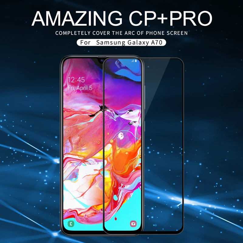 Закаленное стекло для Samsung Galaxy A70S A70 Nillkin противоударное CP + Pro Полное клеевое