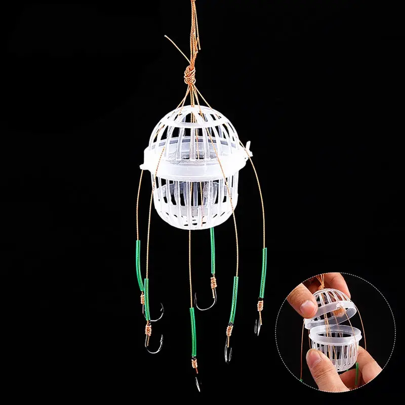 

Explosion Fishing Hooks Spherical Sea Box Monsters with Six Strong Carbon Steel Fishing Feeder Jig Accessories Fishing Tackle