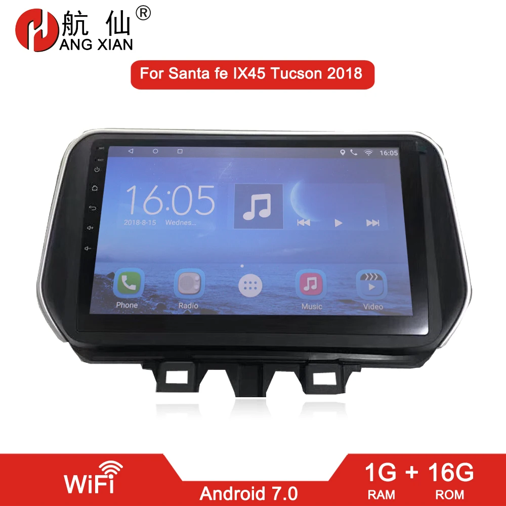 

HANG XIAN 9" Car radio for Hyundai Santa fe Tucson IX45 2018 Quadcore Android 7.0.1 car dvd player gps with 1 G RAM,16G ROM,Wifi