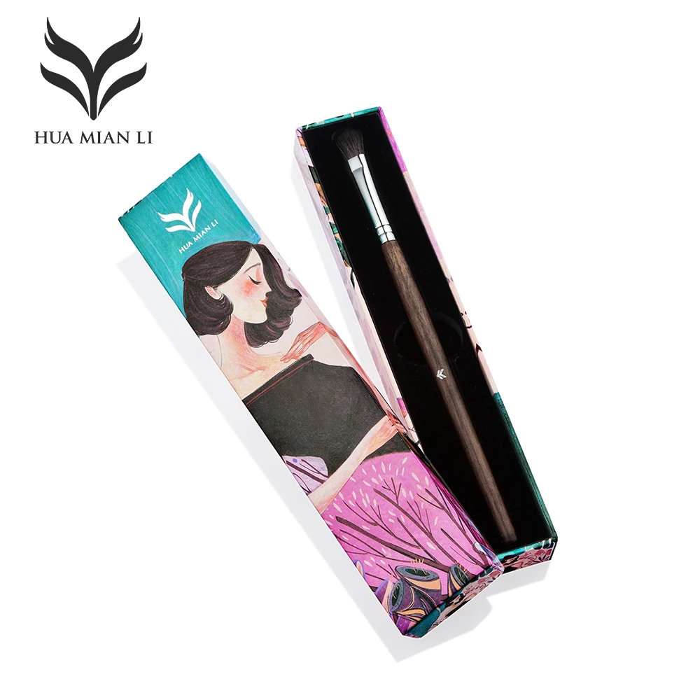 

HUAMIANLI Brand Eyeshadow Makeup Brushes Face Eye Lip Rendering Make Up Brush Goat Hair Persian Wool + Wood Pole + Exquisite Box