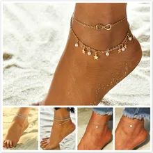 AKOLION, больше слоев, звезда, подвеска, ножной браслет, цепочка на ногу, новинка, лето, Йога, пляж, нога, браслет, шарм, ножной браслет, ювелирное изделие, подарок