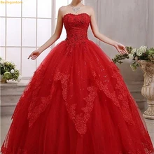 Новые Красные кружевные бальные платья бальное платье, кружевное 16 платья светится в течение 15 лет Формальное праздничное платье QA1266