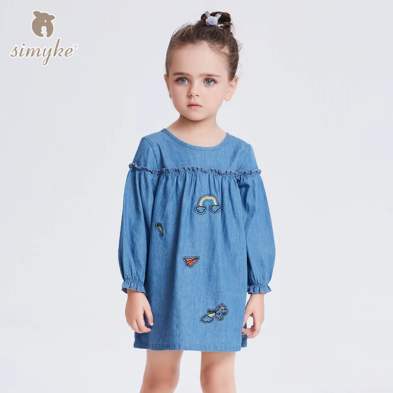 Juniors long sleeve denim dress toddler costume