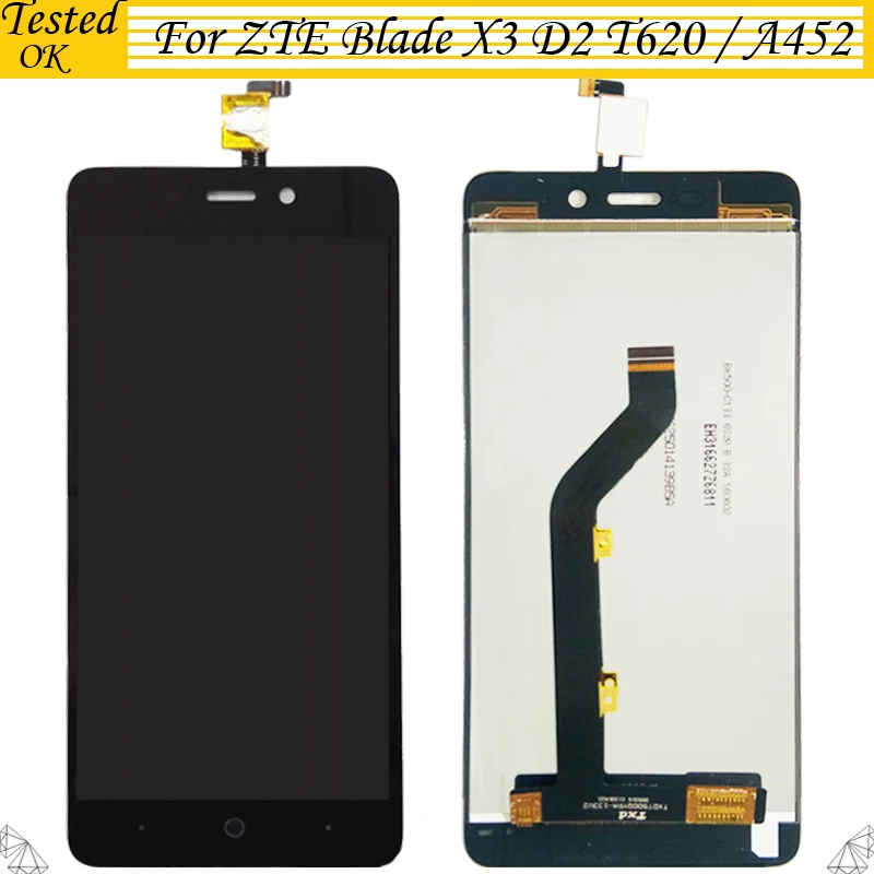 

Tested Well For ZTE Blade X3 D2 T620 A452 LCD Display Screen Replacement Lens Touch Digitizer Assembly For ZTE T 620 A 452 LCD