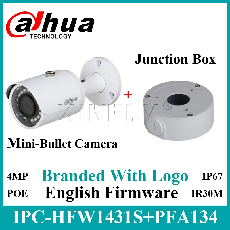 Dahua IPC-HFW1431S 4MP WDR IR Mini-Bullet камера с PFA134 заменить IPC-HFW1320S IPC-HFW1320S-W английская прошивка с логотипом