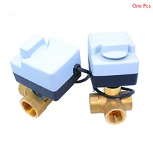 DN15 DN20 DN25 AC220V Электрический шаровой кран, латунь Колонка дистанционного управления 3 Way для центрального кондиционирования воздуха с ручным Функция