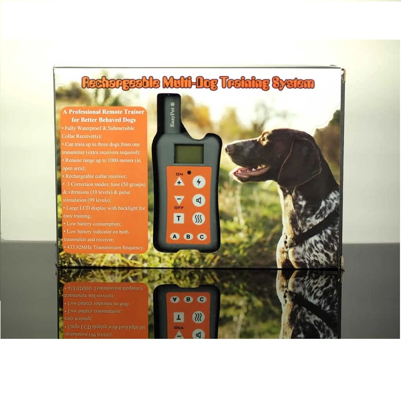 EASYPET de entrenamiento perros, dispositivo electrónico de entrenamiento de hasta 3 perros, alcance 1200m, a prueba de agua y sumergible, para caza|collar dog trainer|collarcollar - AliExpress