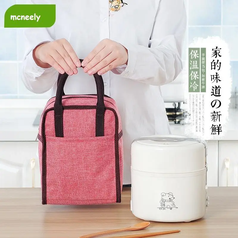 

2018 Fashion Portable Insulated Canvas lunch Bag Insulation Package Portable Waterproof Canvas Lunch Bags