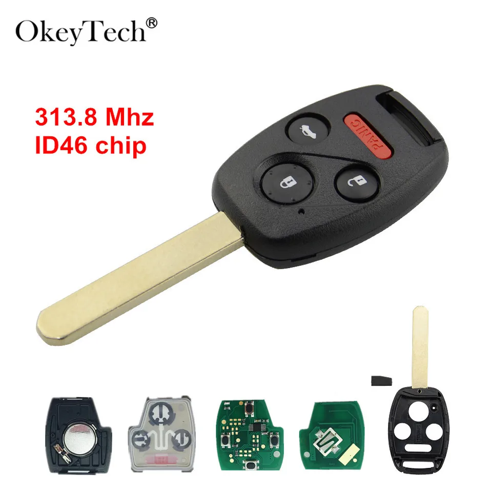 N5F-S0084A ID46//PCF7961 Chip 313.8Mhz Replacement For 2006 2007 2008 2009 2010 2011 Honda Civic EX Si Keyless Entry Key Remote 4 BUTTON FCCID
