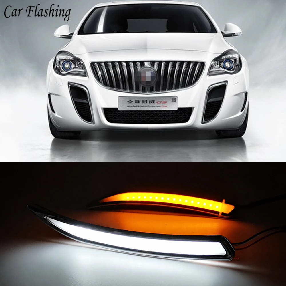 Car Flashing 1Pair Car LED DRL For Buick Regal GS Opel Insignia 2010 2011 2012 2013 Fog Cover Daytime Running Lights