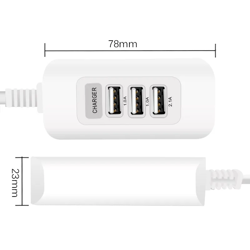 CinkeyPro 3 порта USB зарядное устройство 5 В/3 А адаптер 1 м кабель для зарядки для iPhone 7 8 samsung XiaoMi iPad мобильный телефон Универсальный